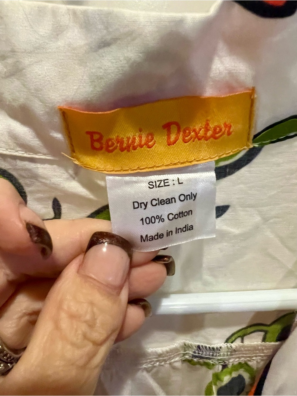 Bernie Dexter White Dress with Green & Black sunglasses Motif